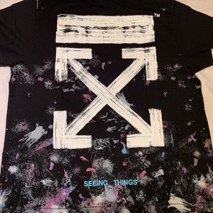 Off White Galaxy Diagonals Tee